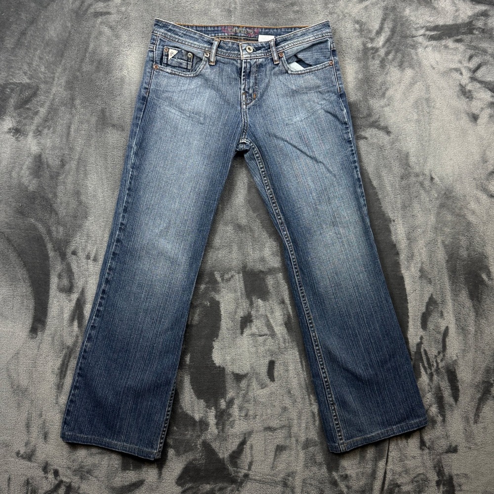 Triple 5 Soul Jeans Womens Size 7 Blue Denim Low Rise Flare Y2K Streetwear